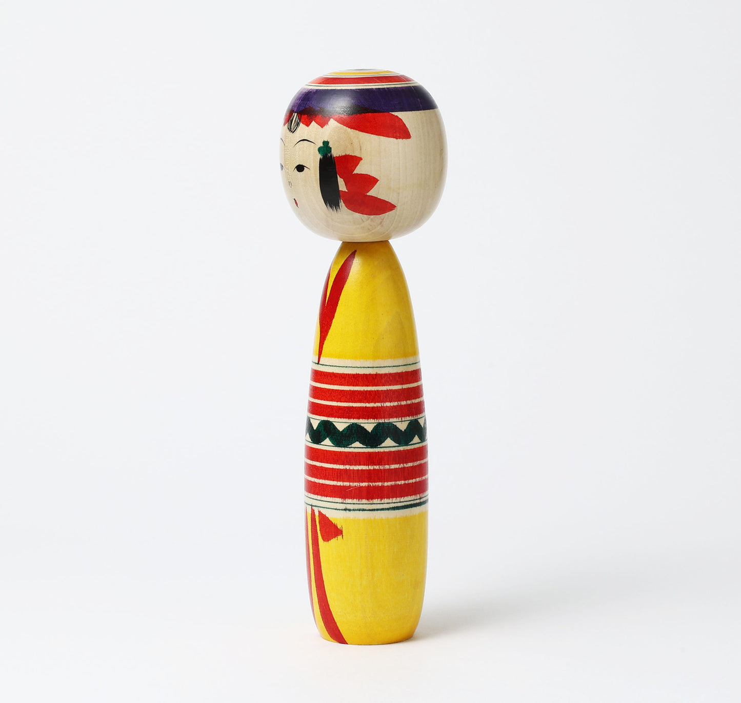 IKEUCHI, Shione 池内潮音工人 | Dento-traditional style kokeshi doll 伝統こけし | Yajiro style 弥治郎系 | 25cm in height