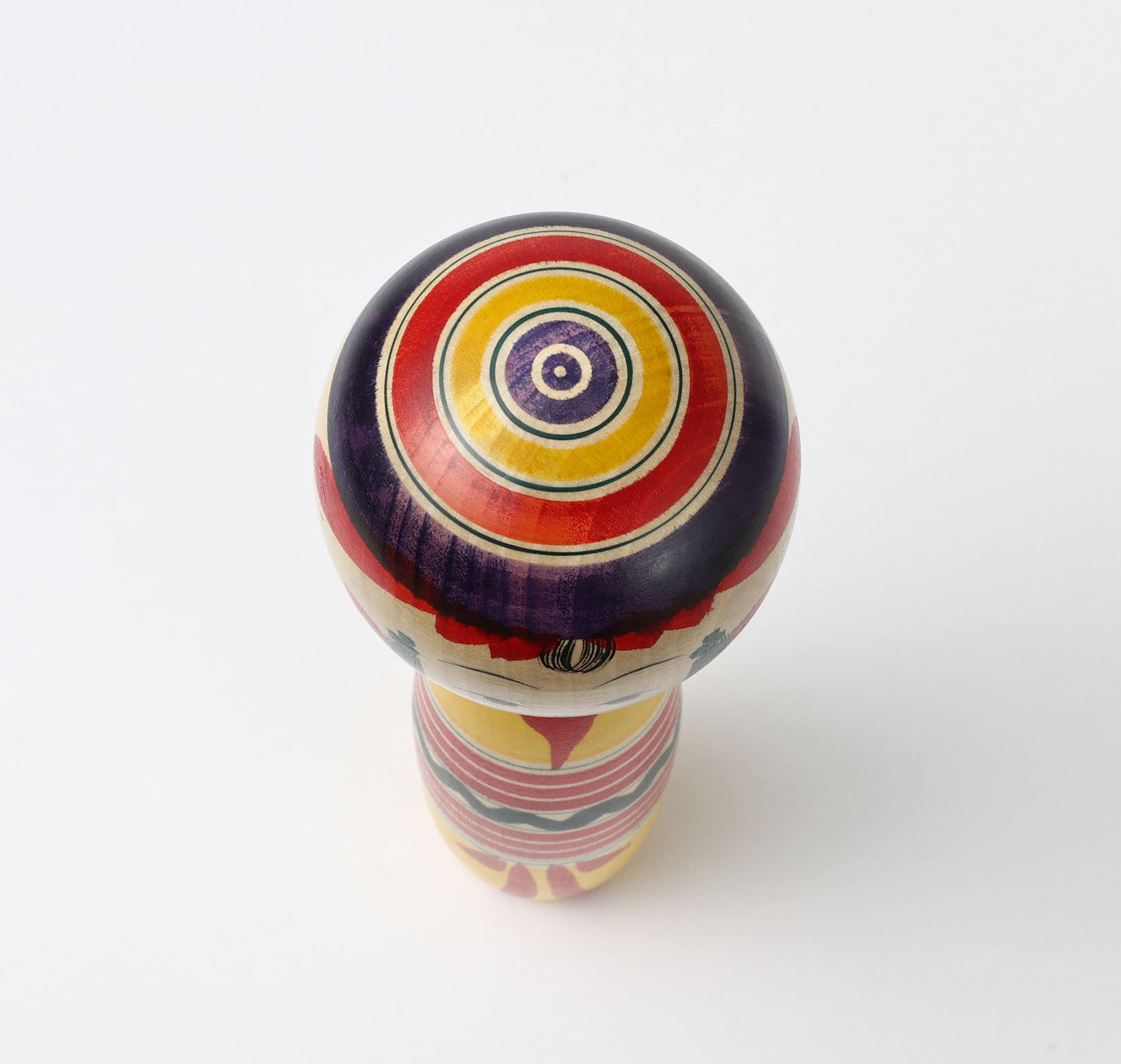 IKEUCHI, Shione 池内潮音工人 | Dento-traditional style kokeshi doll 伝統こけし | Yajiro style 弥治郎系 | 25cm in height