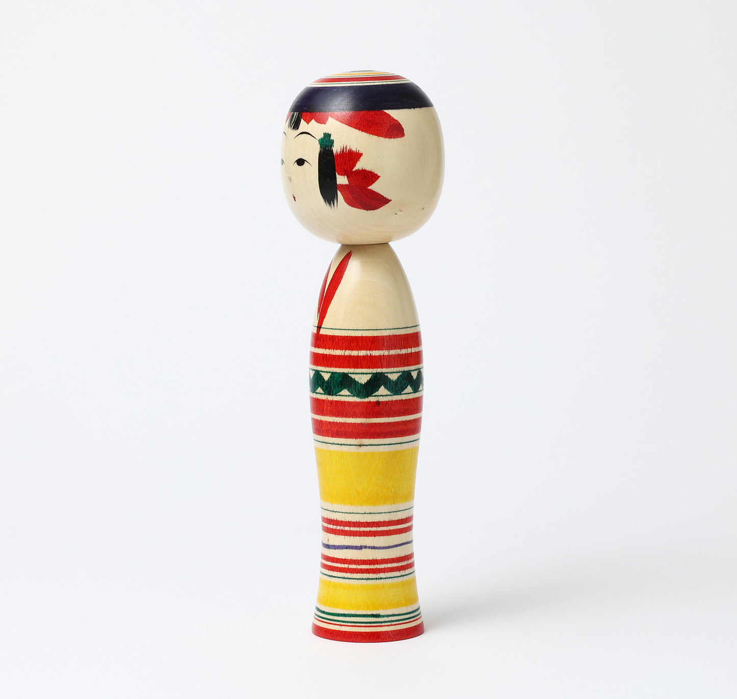 IKEUCHI, Shione 池内潮音工人 | Dento-traditional style kokeshi doll 伝統こけし | Yajiro style 弥治郎系 | 25cm in height