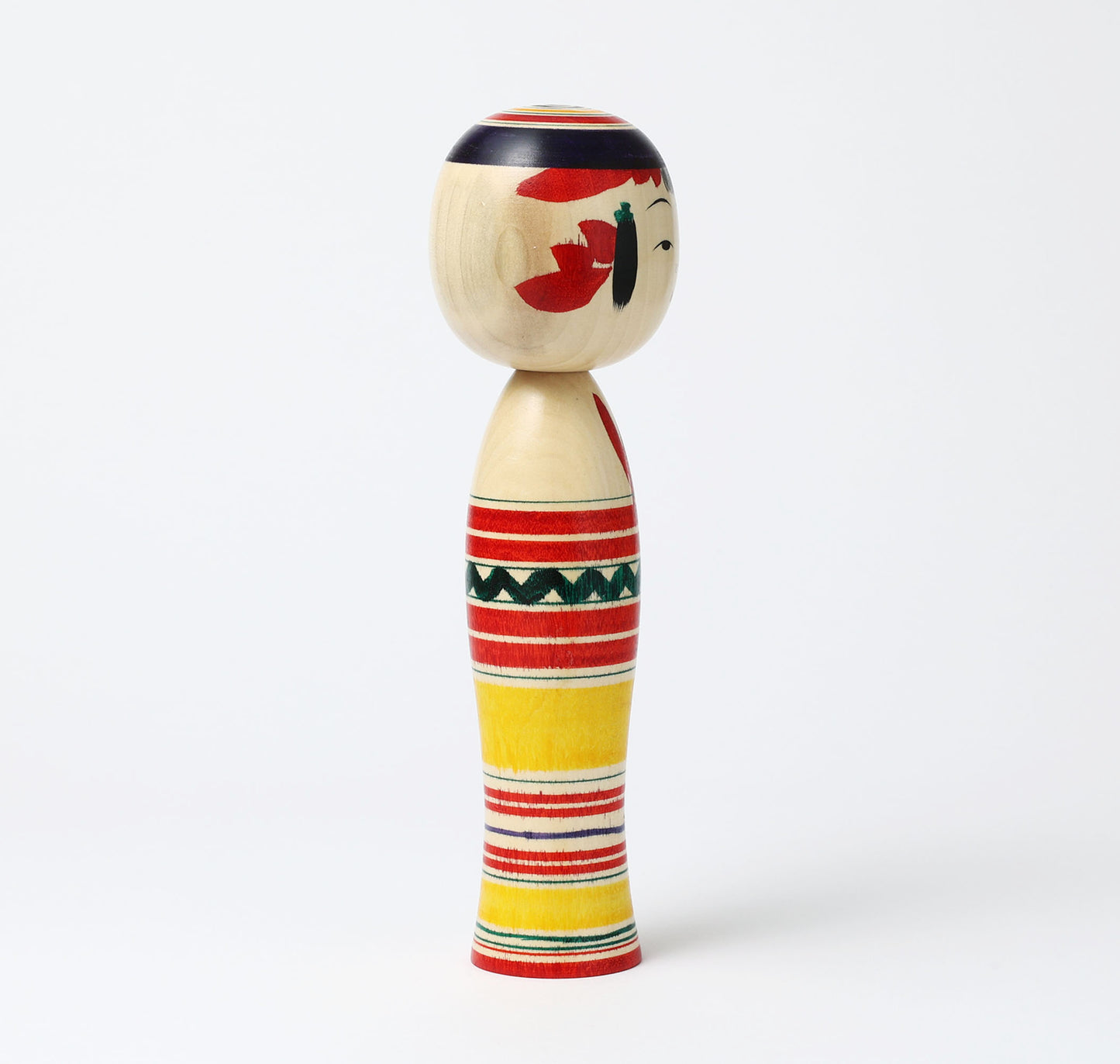 IKEUCHI, Shione 池内潮音工人 | Dento-traditional style kokeshi doll 伝統こけし | Yajiro style 弥治郎系 | 25cm in height