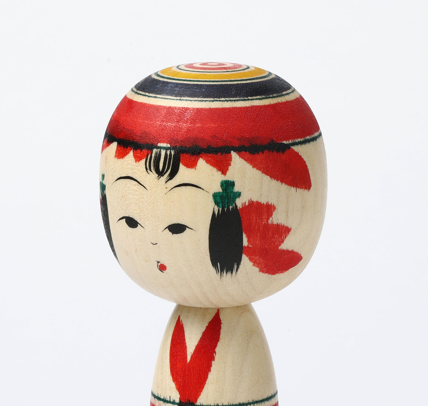 IKEUCHI, Shione 池内潮音工人 | Dento-traditional style kokeshi doll 伝統こけし | Yajiro style 弥治郎系 | 18cm in height
