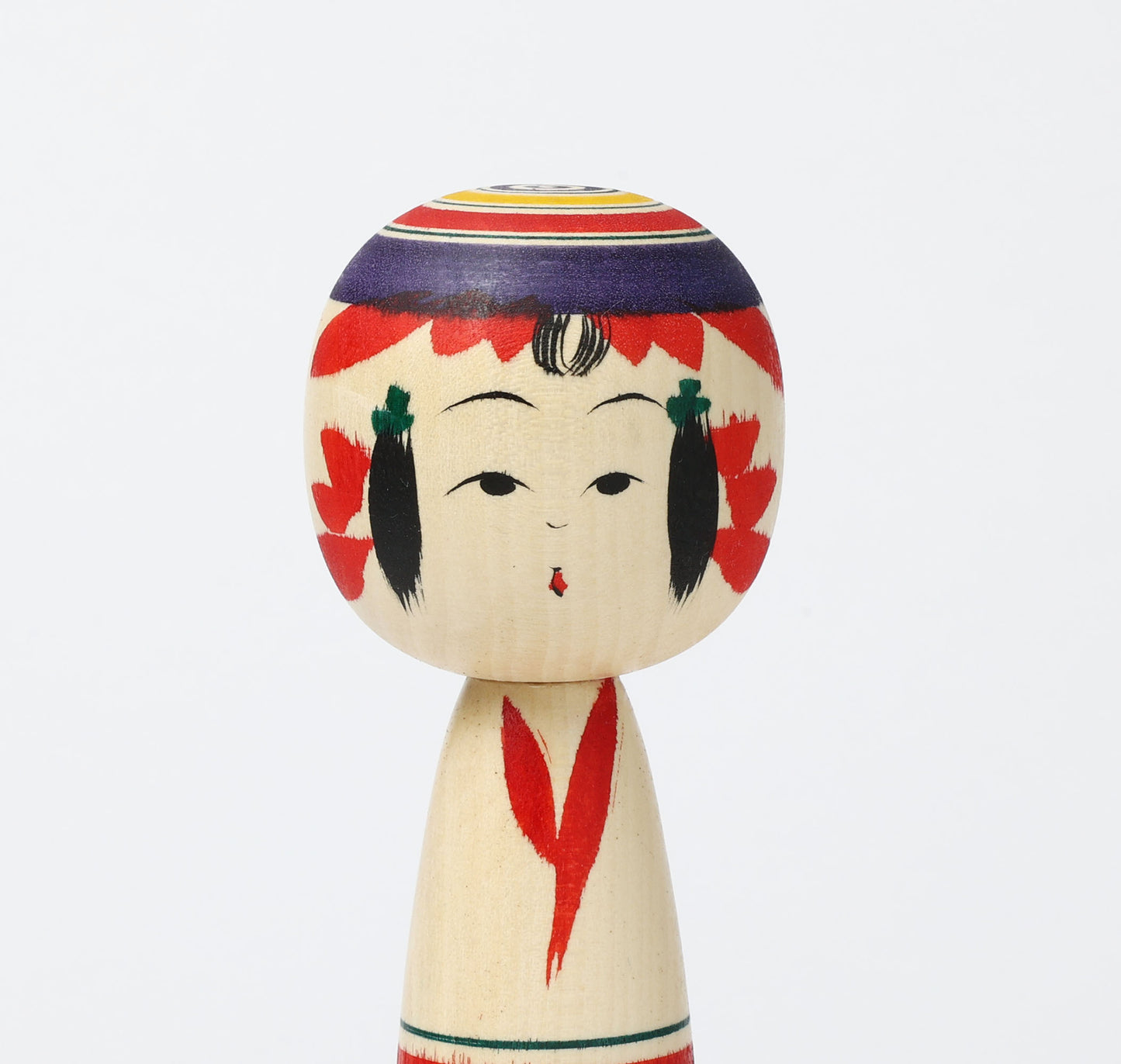 IKEUCHI, Shione 池内潮音工人 | Dento-traditional style kokeshi doll 伝統こけし | Yajiro style 弥治郎系 | 18cm in height