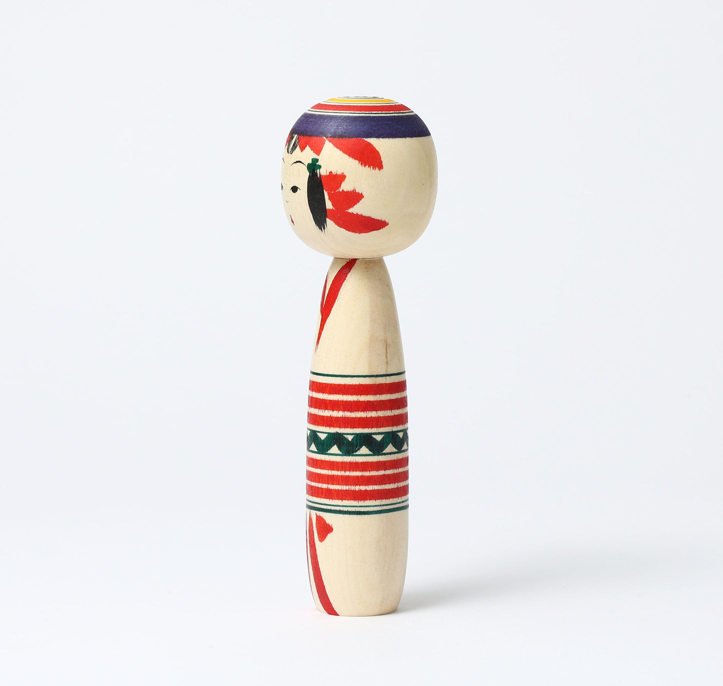 IKEUCHI, Shione 池内潮音工人 | Dento-traditional style kokeshi doll 伝統こけし | Yajiro style 弥治郎系 | 18cm in height