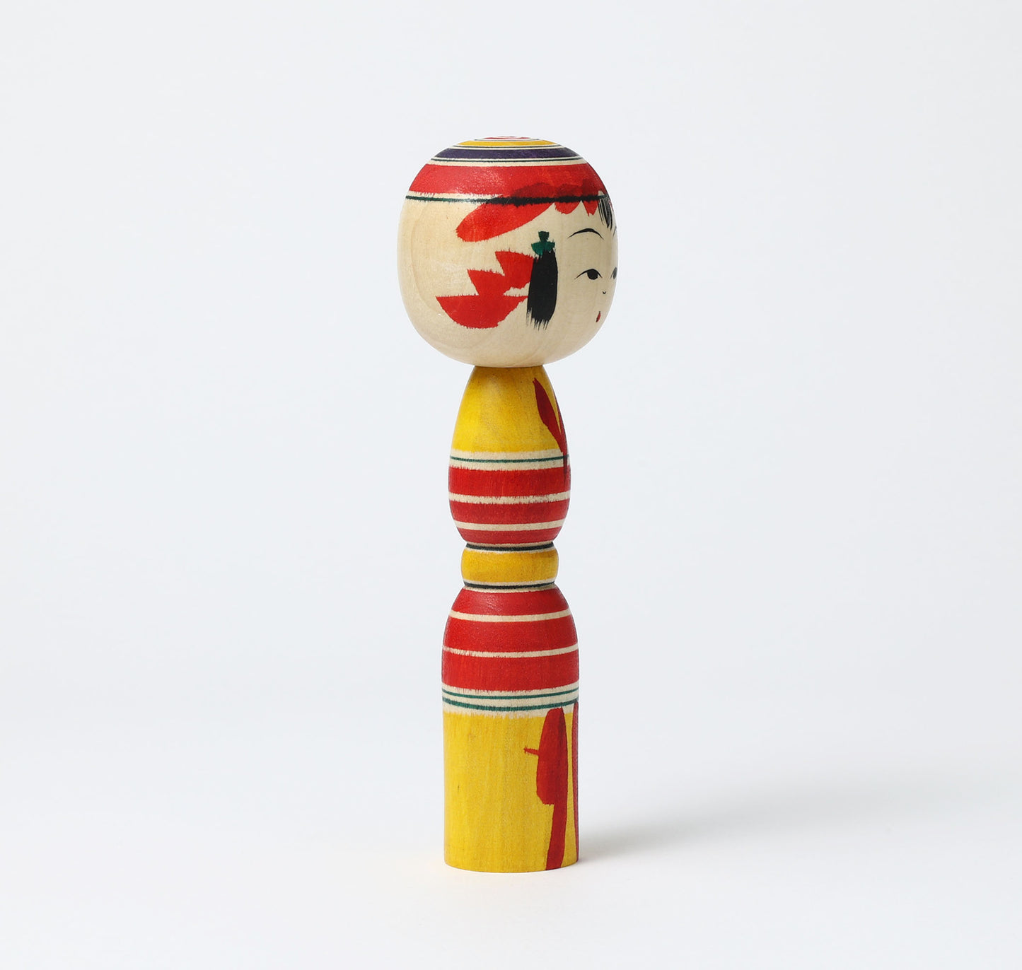 IKEUCHI, Shione 池内潮音工人 | Dento-traditional style kokeshi doll 伝統こけし | Yajiro style 弥治郎系 | 18cm in height