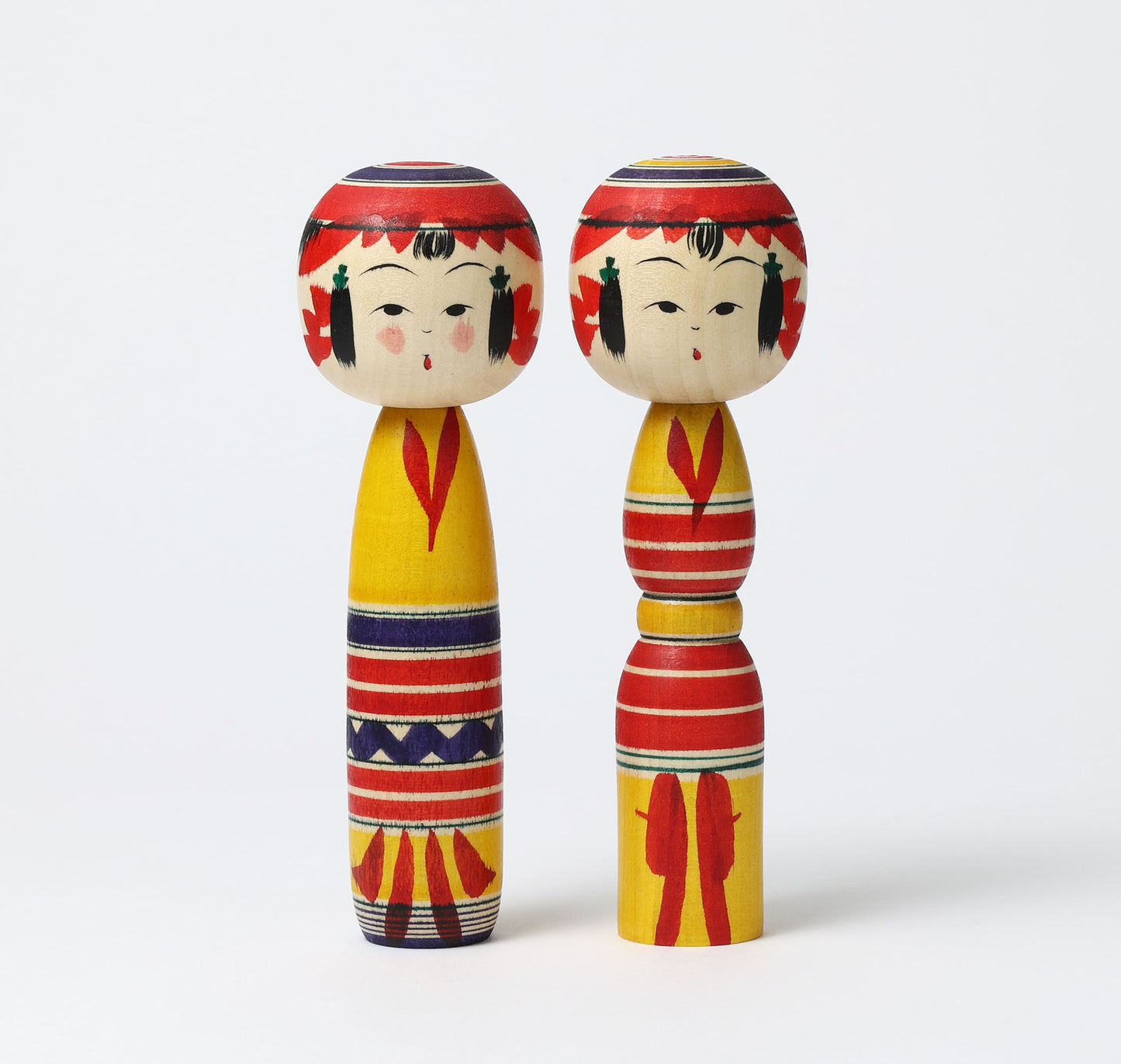 IKEUCHI, Shione 池内潮音工人 | Dento-traditional style kokeshi doll 伝統こけし | Yajiro style 弥治郎系 | 18cm in height