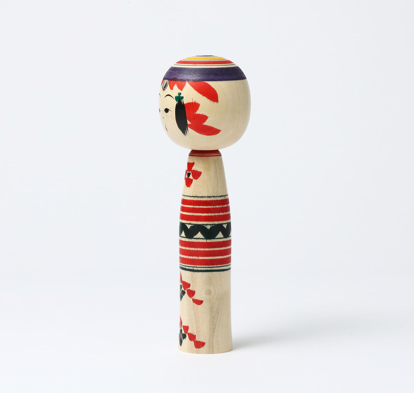 IKEUCHI, Shione 池内潮音工人 | Dento-traditional style kokeshi doll 伝統こけし | Yajiro style 弥治郎系 | 18cm in height