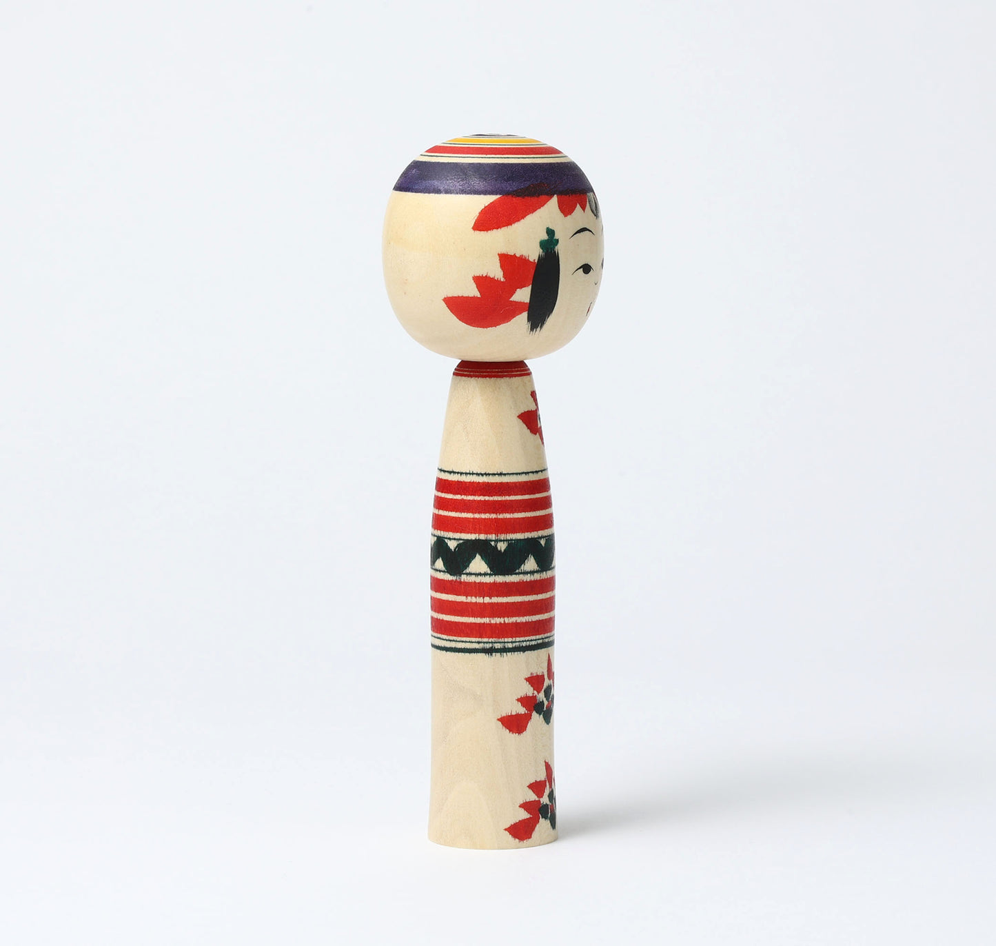 IKEUCHI, Shione 池内潮音工人 | Dento-traditional style kokeshi doll 伝統こけし | Yajiro style 弥治郎系 | 18cm in height