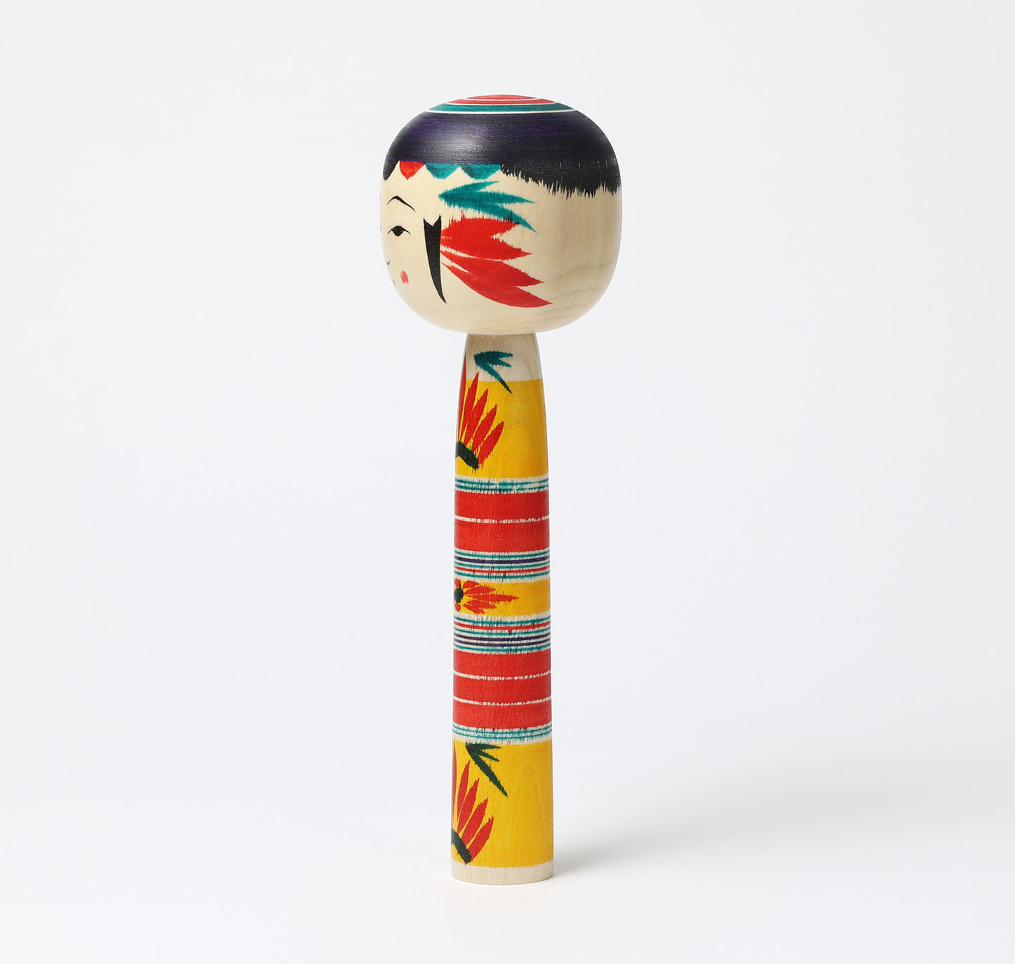 KIMURA, Atsushi 木村敦工人 | Dento-traditional style kokeshi doll 伝統こけし | Yajiro style 弥治郎系 | 24cm in height