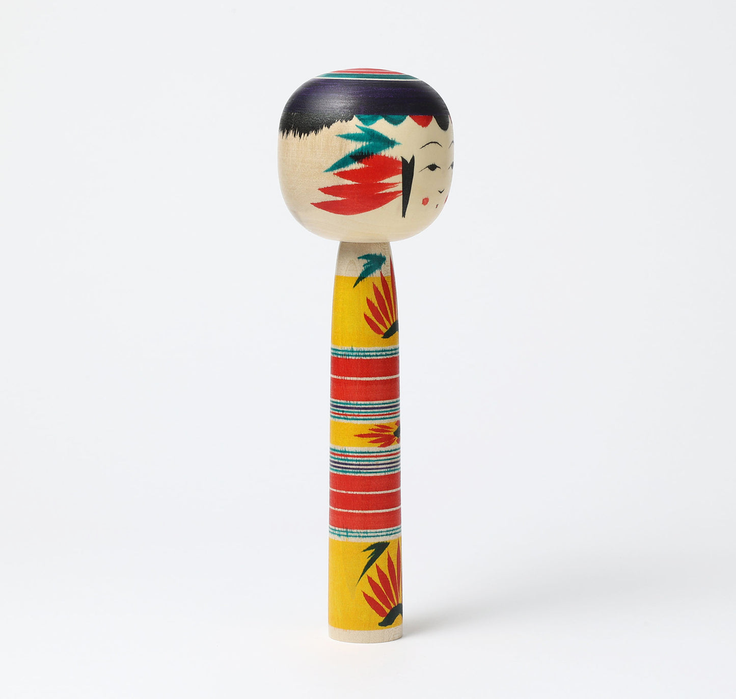 KIMURA, Atsushi 木村敦工人 | Dento-traditional style kokeshi doll 伝統こけし | Yajiro style 弥治郎系 | 24cm in height
