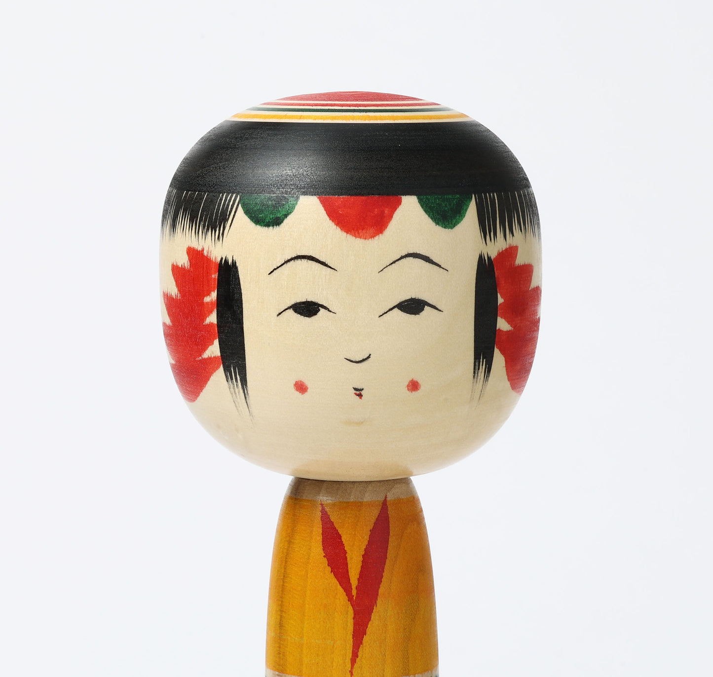 KIMURA, Atsushi 木村敦工人 | Dento-traditional style kokeshi doll 伝統こけし | Yajiro style 弥治郎系 | 25.5cm in height