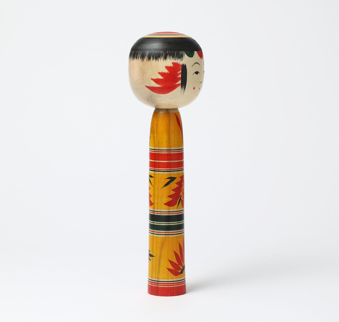 KIMURA, Atsushi 木村敦工人 | Dento-traditional style kokeshi doll 伝統こけし | Yajiro style 弥治郎系 | 25.5cm in height