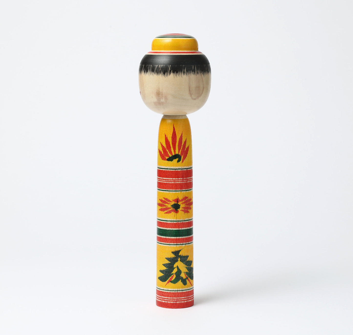 KIMURA, Atsushi 木村敦工人 | Dento-traditional style kokeshi doll 伝統こけし | Yajiro style 弥治郎系 | 26cm in height