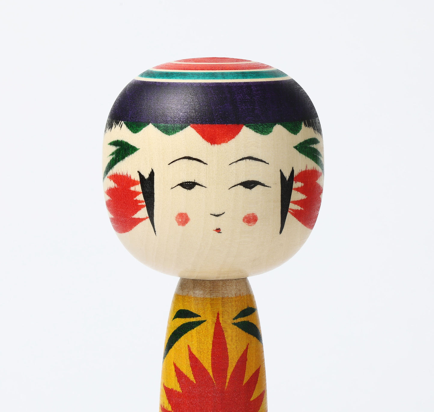 KIMURA, Atsushi 木村敦工人 | Dento-traditional style kokeshi doll 伝統こけし | Yajiro style 弥治郎系 | 22cm in height
