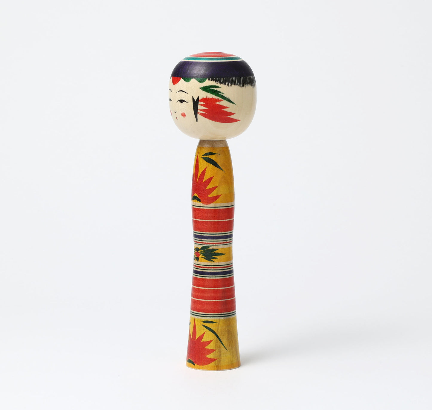 KIMURA, Atsushi 木村敦工人 | Dento-traditional style kokeshi doll 伝統こけし | Yajiro style 弥治郎系 | 22cm in height