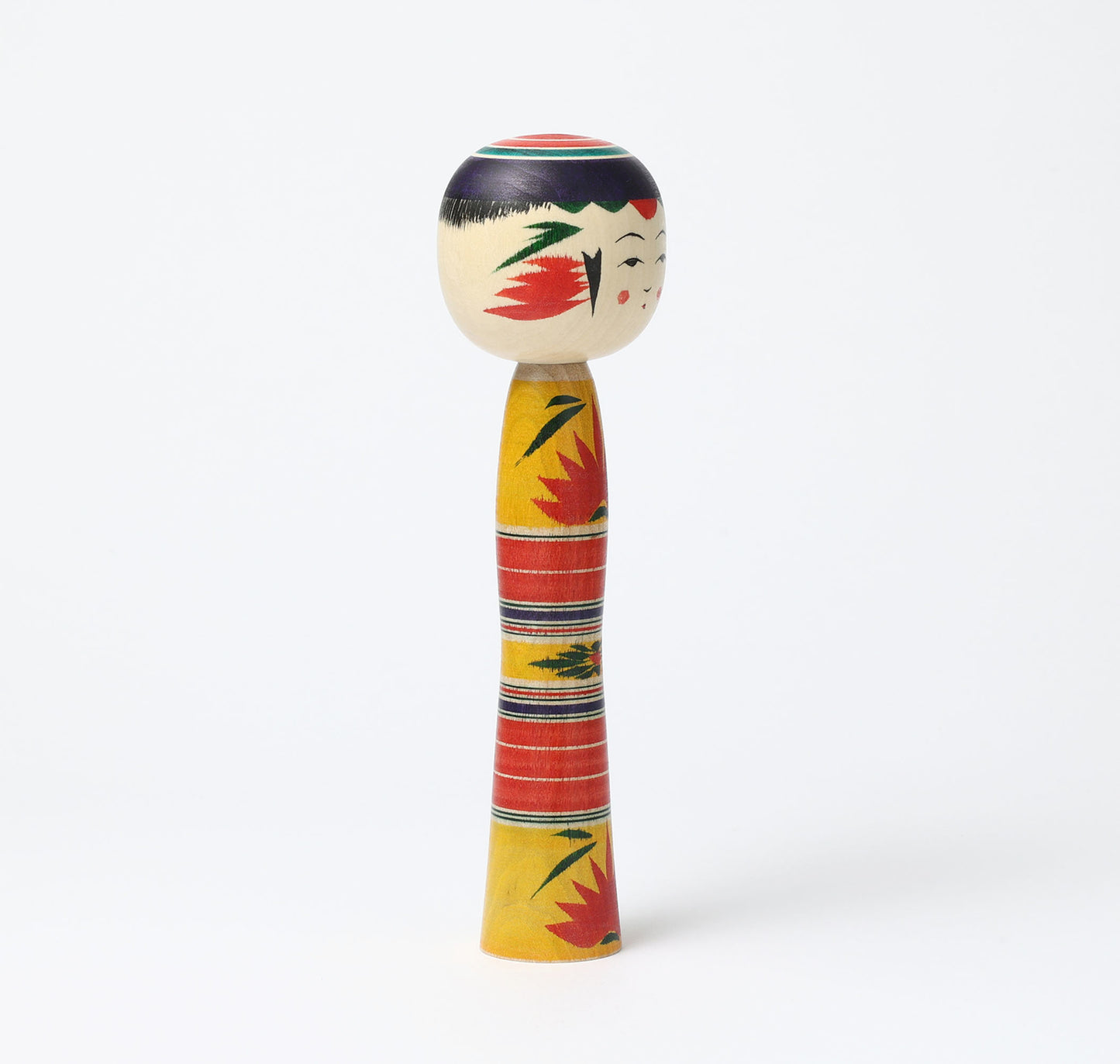 KIMURA, Atsushi 木村敦工人 | Dento-traditional style kokeshi doll 伝統こけし | Yajiro style 弥治郎系 | 22cm in height