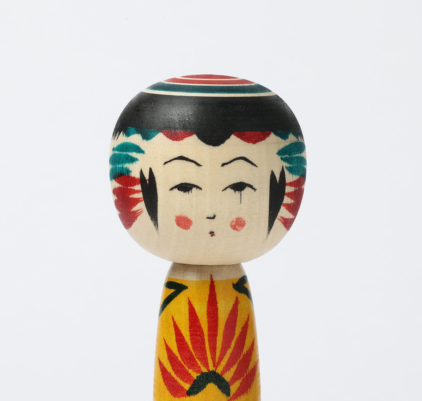 KIMURA, Atsushi 木村敦工人 | Dento-traditional style kokeshi doll 伝統こけし | Yajiro style 弥治郎系 | 18cm in height