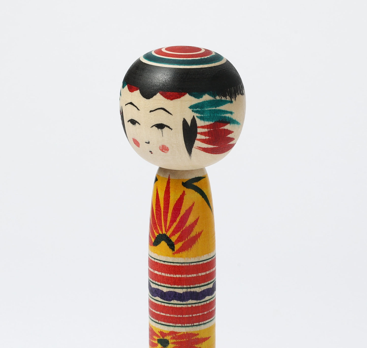 KIMURA, Atsushi 木村敦工人 | Dento-traditional style kokeshi doll 伝統こけし | Yajiro style 弥治郎系 | 18cm in height
