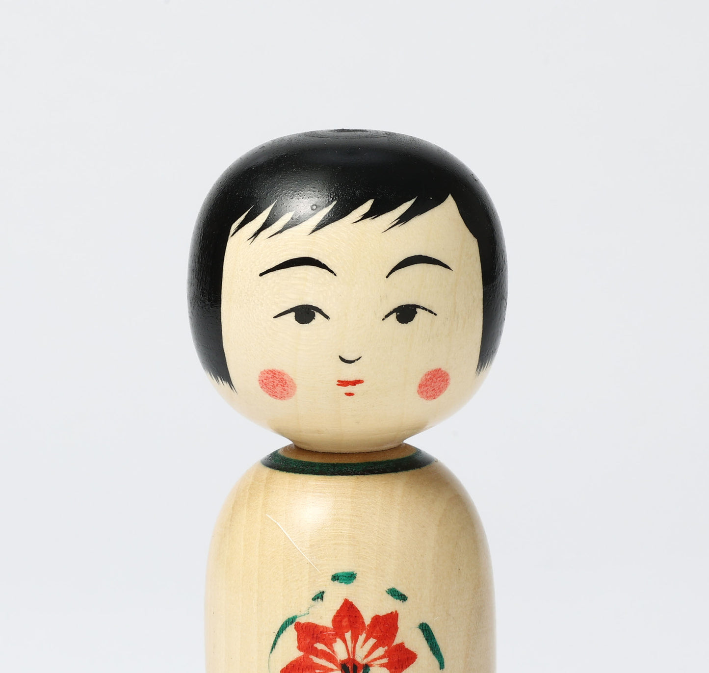 YOSHIDA,Katsunori 吉田勝範工人 |  Boushi -hat kokeshi doll 帽子こけし | Naruko style 鳴子系 | 11cm in height