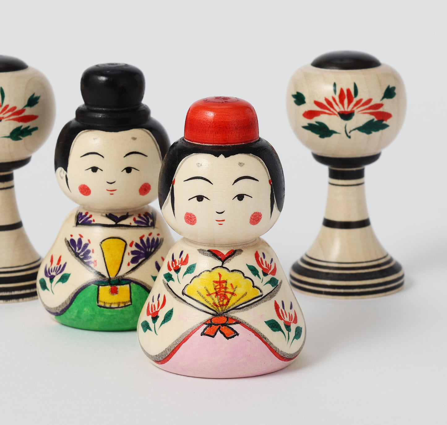 Hina kokeshi doll 雛こけし | YOSHIDA Katsunori 吉田勝範工人 | Naruko style 弥治郎系 | 7.5cm in height