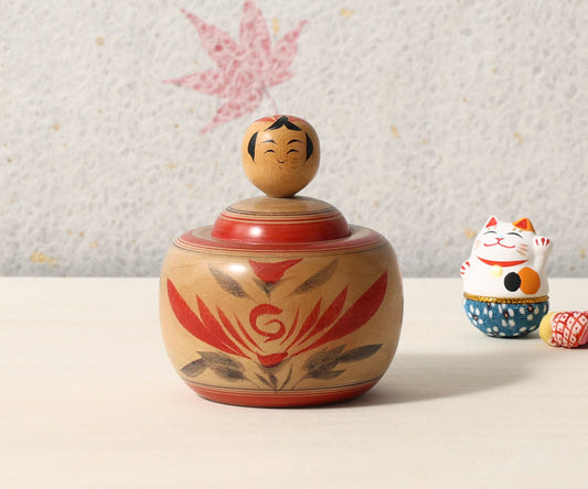 Vintage Naruko style ejiko kokeshi doll, by Shogo TAKAHASHI(1929-2020), Naruko style | こけし古物 高橋正吾（鳴子系）