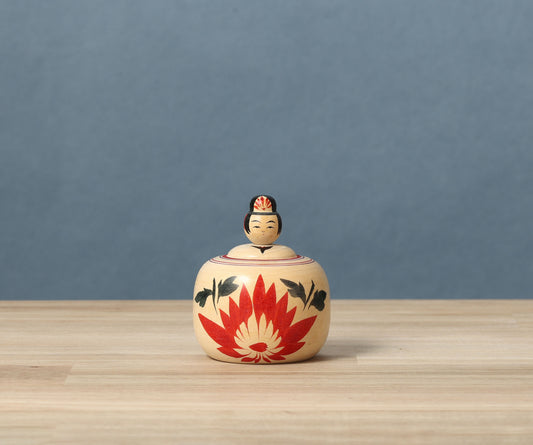 Vintage ejiko kokeshi | KAKIZAWA, Yoshinobu 柿澤是伸 | 古品えじこ | Naruko style 鳴子系 | 7 cm in height