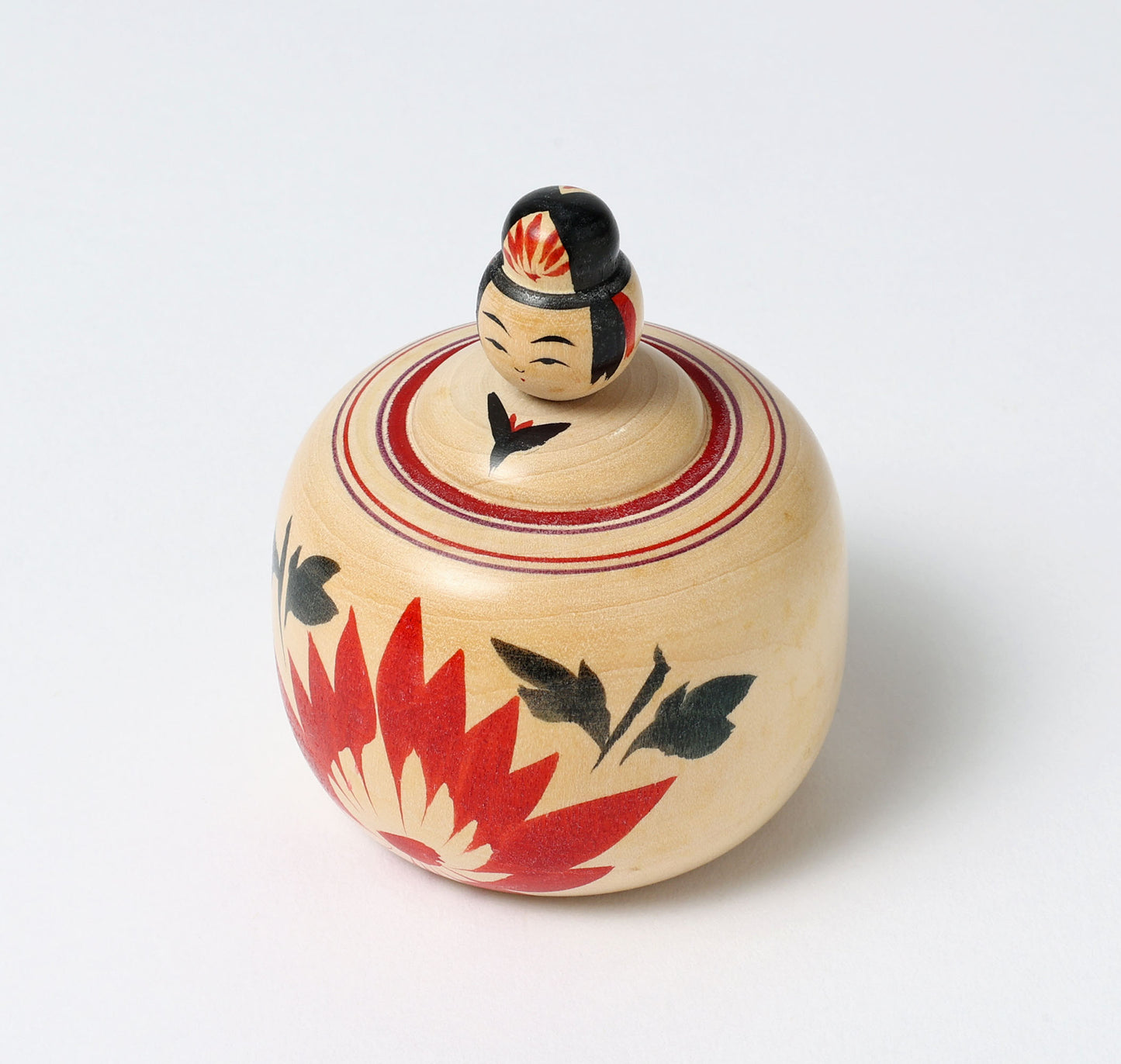 Vintage ejiko kokeshi | KAKIZAWA, Yoshinobu 柿澤是伸 | 古品えじこ | Naruko style 鳴子系 | 7 cm in height