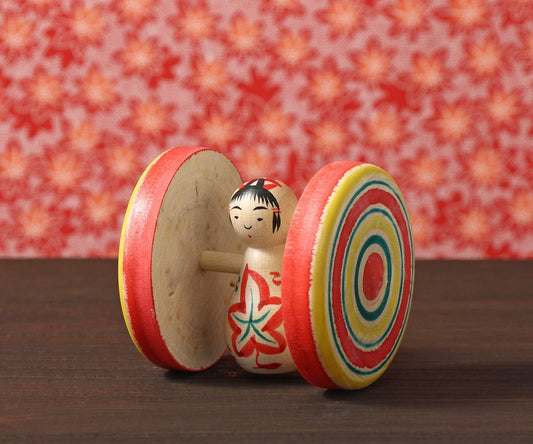 Fuku kuruma kokeshi doll | SUGAWARA, Osamu 菅原修工人 | 福車こけし | Naruko style 鳴子系