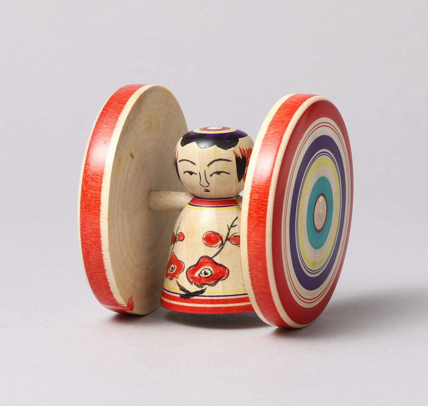 Fuku kuruma kokeshi doll | OGURA, Katsushi 小倉勝志工人 | 福車こけし | Yajiro style 弥次郎系