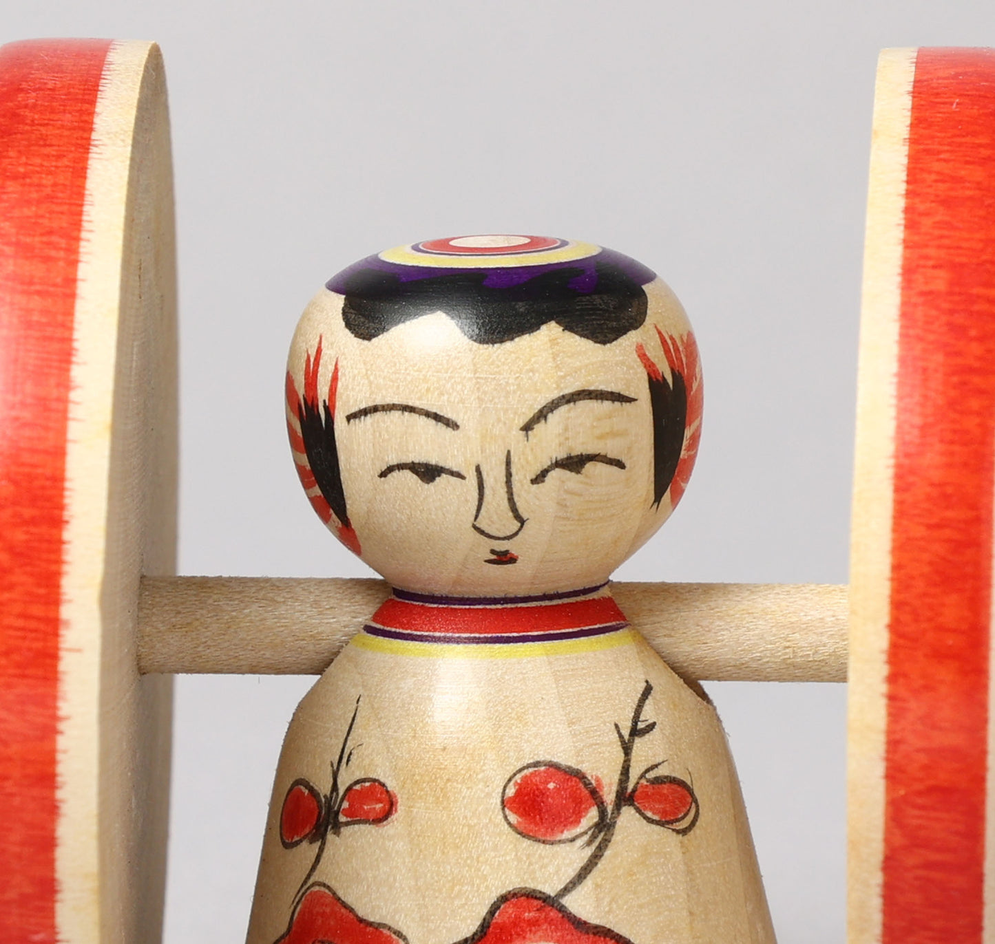 Fuku kuruma kokeshi doll | OGURA, Katsushi 小倉勝志工人 | 福車こけし | Yajiro style 弥次郎系