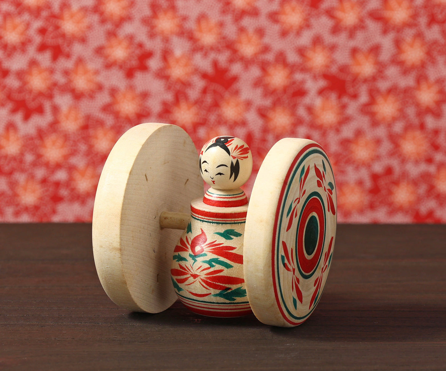 Fuku kuruma kokeshi doll | OKAZAKI, Yasuo 岡崎靖男工人 | 福車こけし | Naruko style 鳴子系