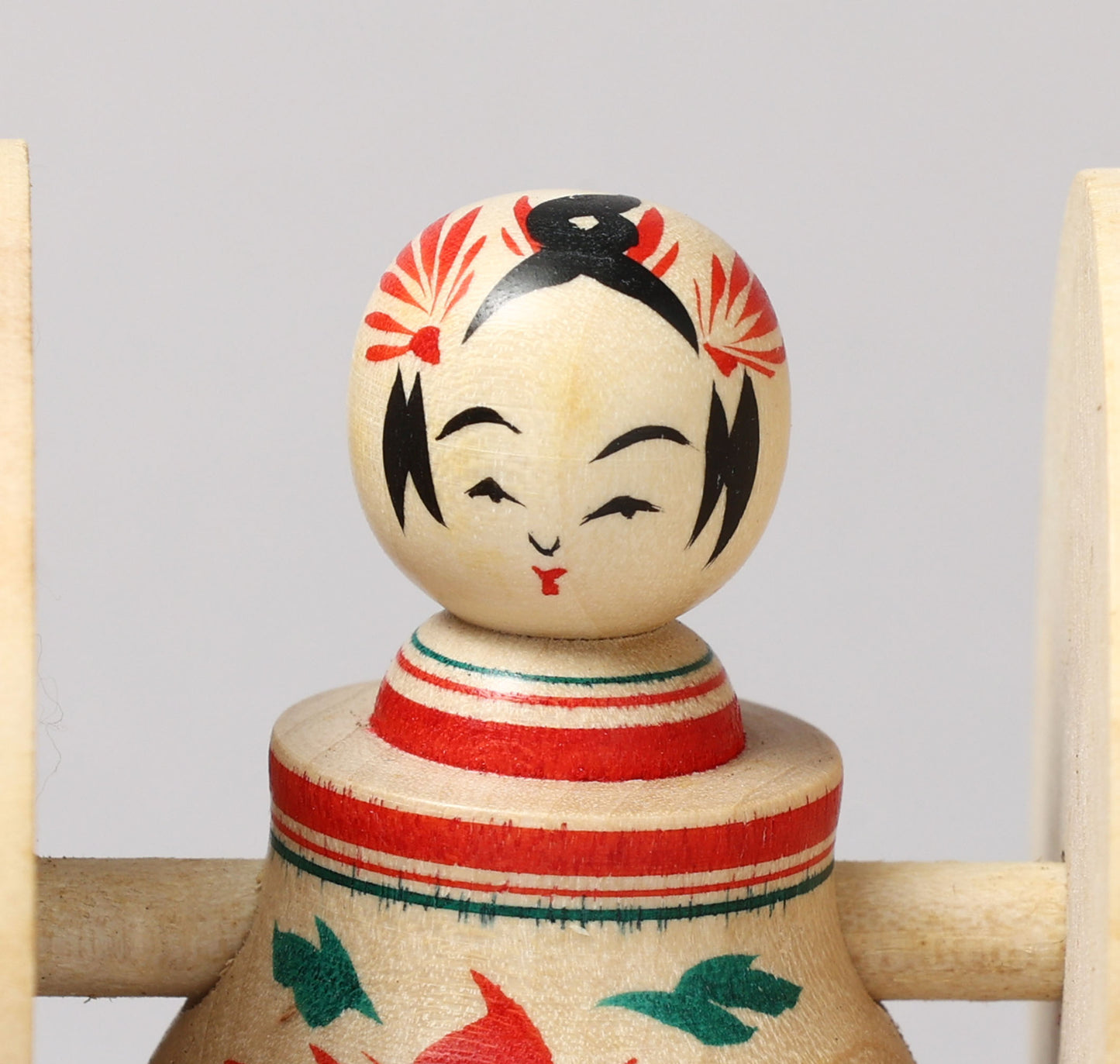 Fuku kuruma kokeshi doll | OKAZAKI, Yasuo 岡崎靖男工人 | 福車こけし | Naruko style 鳴子系