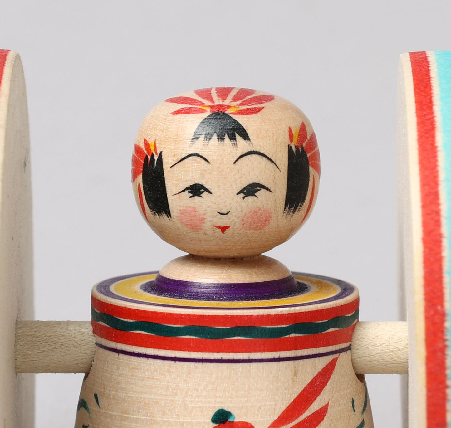 Fuku kuruma kokeshi doll | HIRAGA, Teruyuki 平賀輝幸工人 | 福車こけし | Sakunami style 作並系