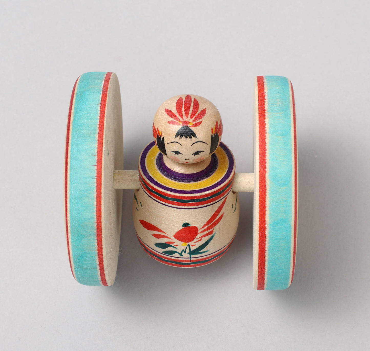 Fuku kuruma kokeshi doll | HIRAGA, Teruyuki 平賀輝幸工人 | 福車こけし | Sakunami style 作並系