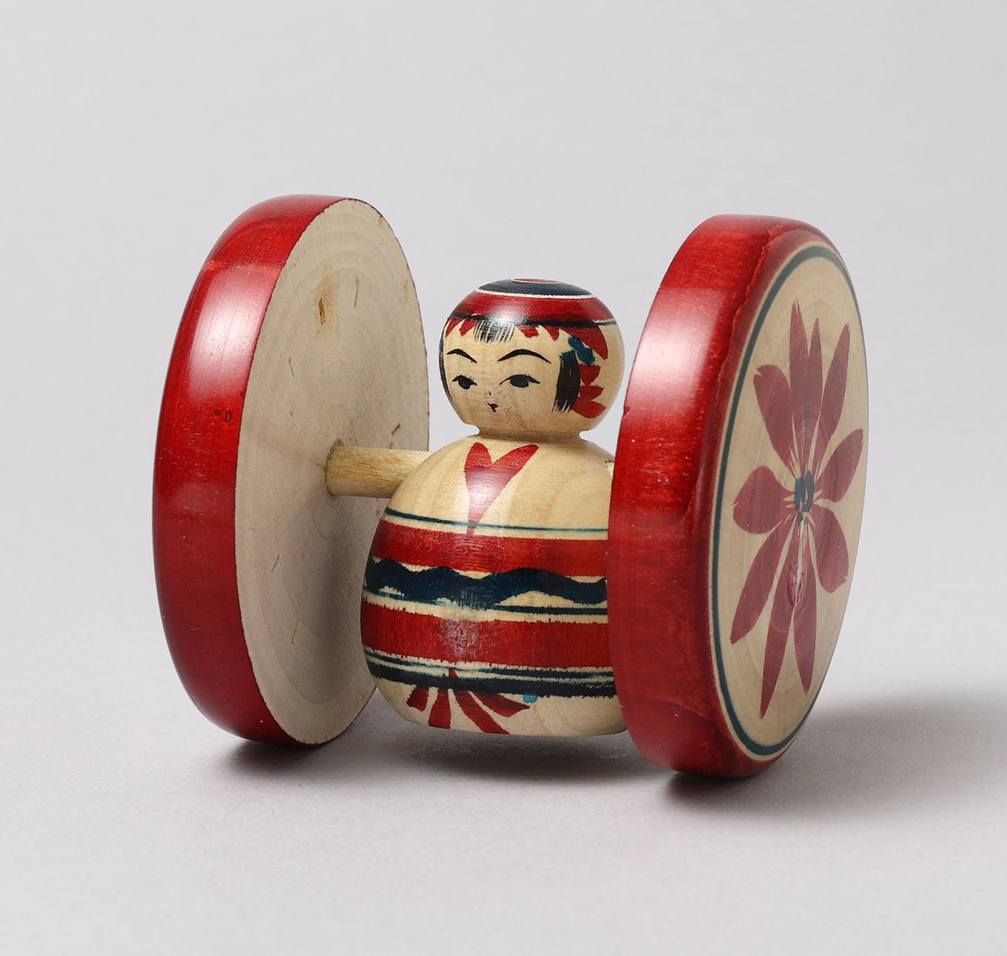 Fuku kuruma kokeshi doll | NIIYAMA, Mayumi 新山真由美工人 | 福車こけし | Yajiro style 弥次郎系