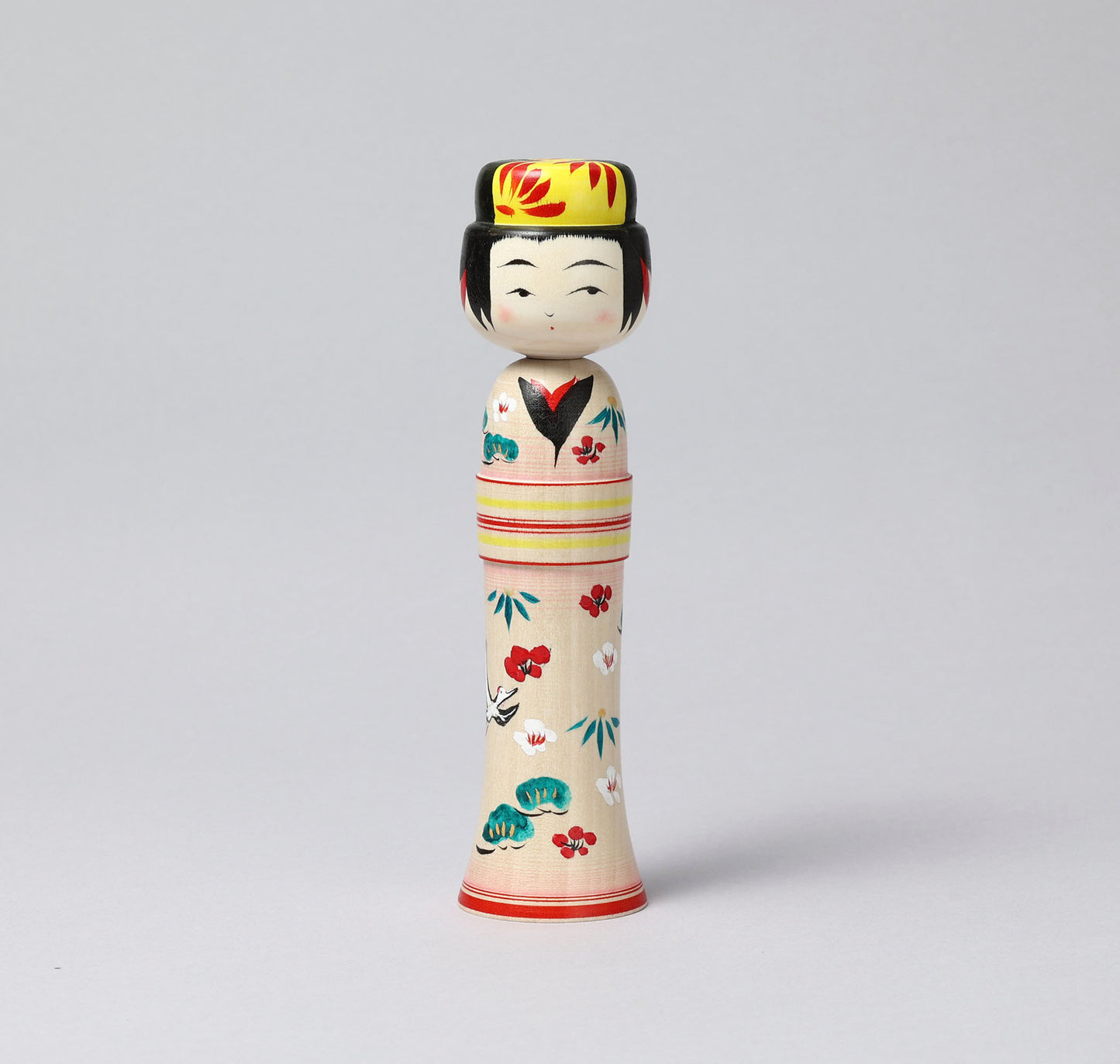 New Year kokeshi doll 'shouchikubai' | KAKIZAWA, Yoshinobu 柿澤是伸工人 | 松竹梅こけし | Naruko style 鳴子系 | 17cm in height