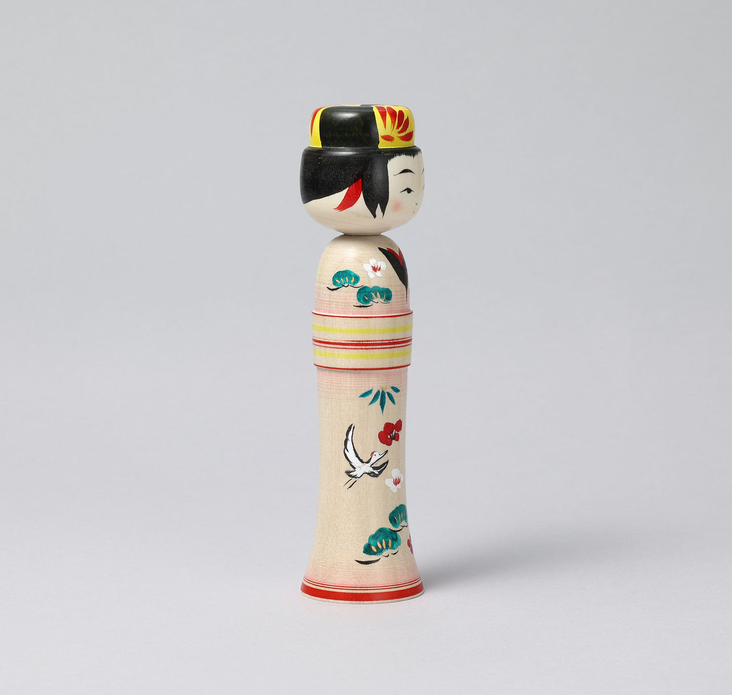 New Year kokeshi doll 'shouchikubai' | KAKIZAWA, Yoshinobu 柿澤是伸工人 | 松竹梅こけし | Naruko style 鳴子系 | 17cm in height