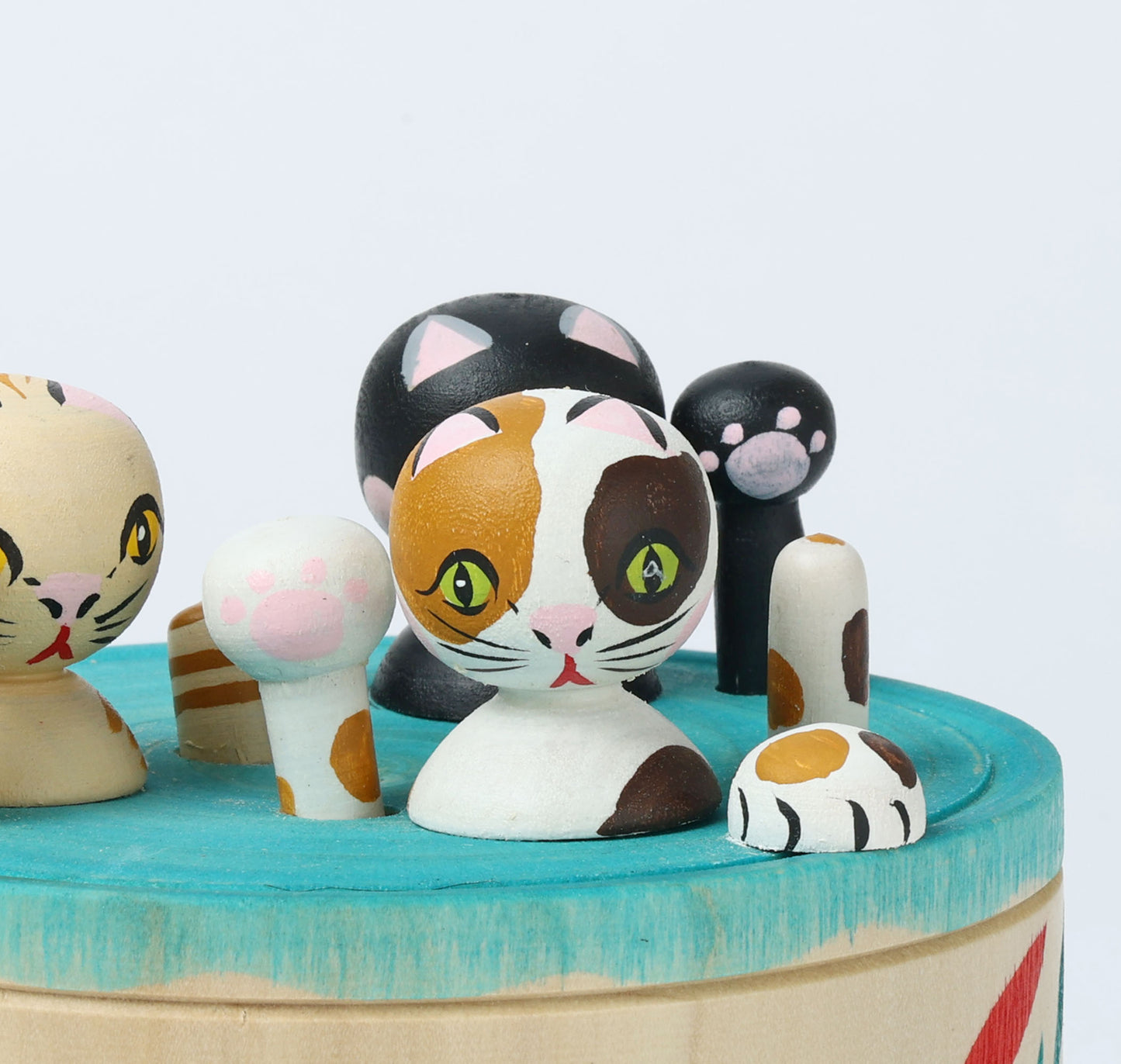 Onsen neko ejiko kokeshi doll-1 温泉猫えじこ |  HIRAGA, Teruyuki 平賀輝幸工人 | 9cm in height