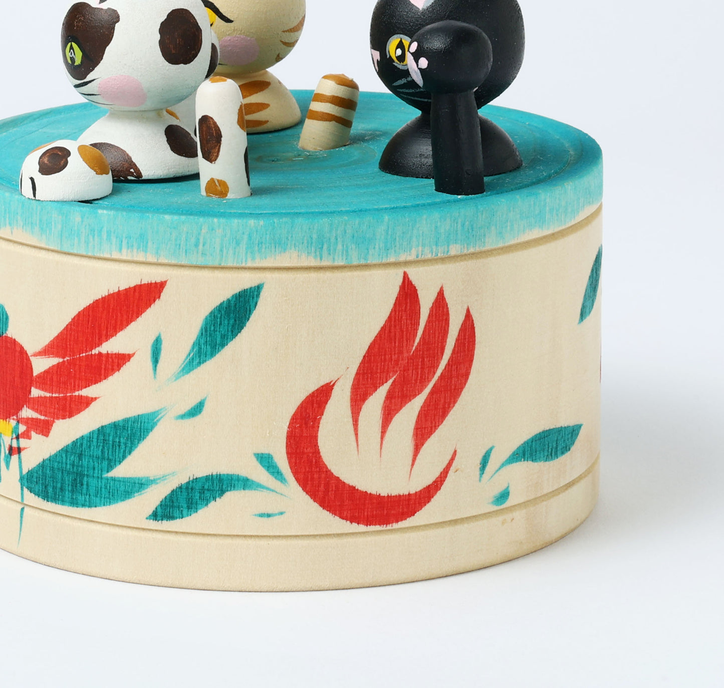 Onsen neko ejiko kokeshi doll-1 温泉猫えじこ |  HIRAGA, Teruyuki 平賀輝幸工人 | 9cm in height