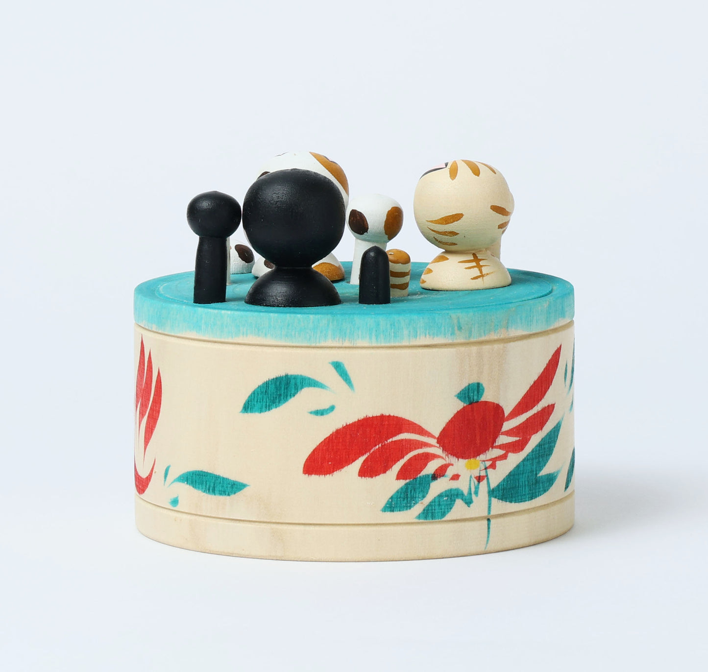 Onsen neko ejiko kokeshi doll-1 温泉猫えじこ |  HIRAGA, Teruyuki 平賀輝幸工人 | 9cm in height