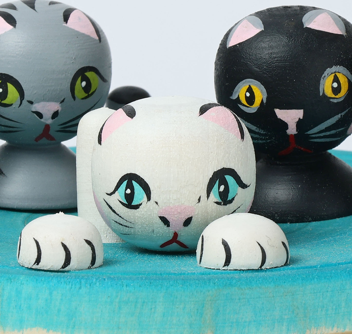 Onsen neko ejiko kokeshi doll-2 温泉猫えじこ |  HIRAGA, Teruyuki 平賀輝幸工人 | 9cm in height