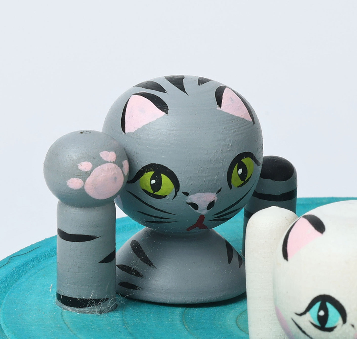 Onsen neko ejiko kokeshi doll-2 温泉猫えじこ |  HIRAGA, Teruyuki 平賀輝幸工人 | 9cm in height