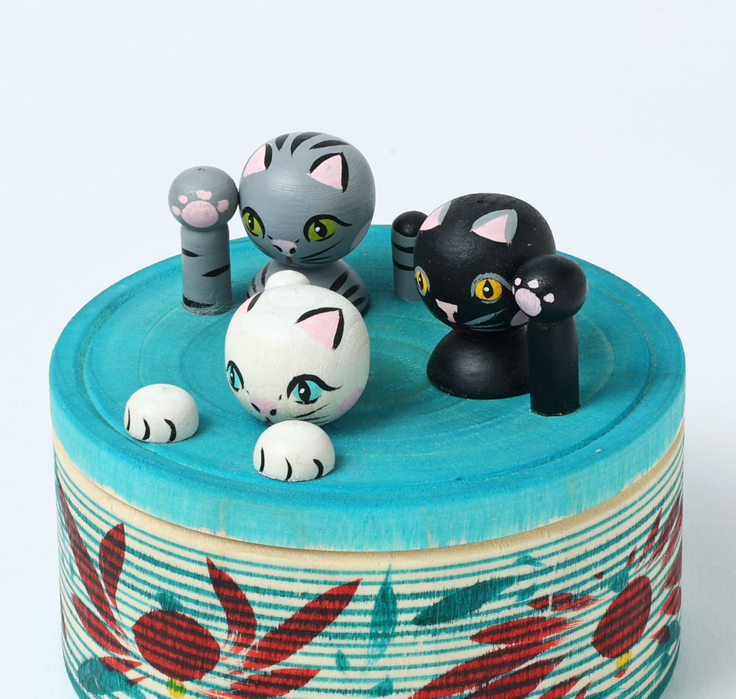 Onsen neko ejiko kokeshi doll-2 温泉猫えじこ |  HIRAGA, Teruyuki 平賀輝幸工人 | 9cm in height