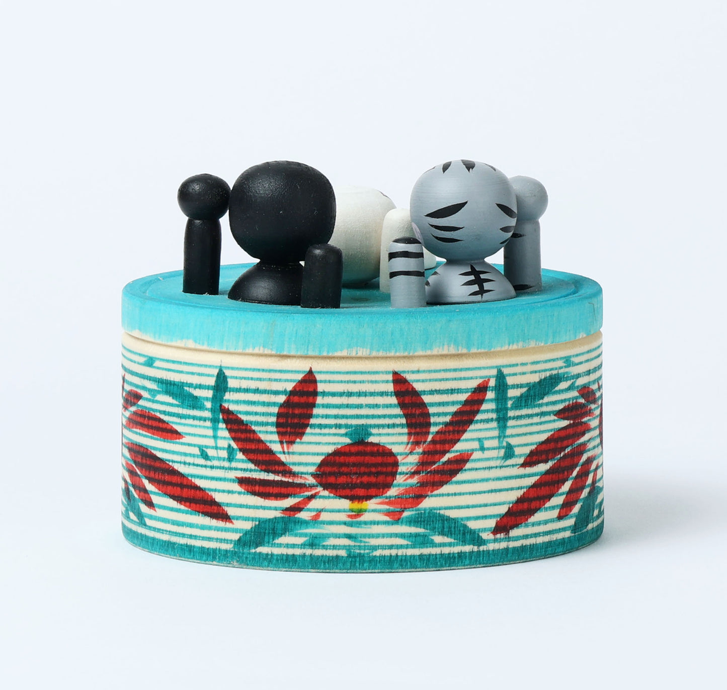 Onsen neko ejiko kokeshi doll-2 温泉猫えじこ |  HIRAGA, Teruyuki 平賀輝幸工人 | 9cm in height