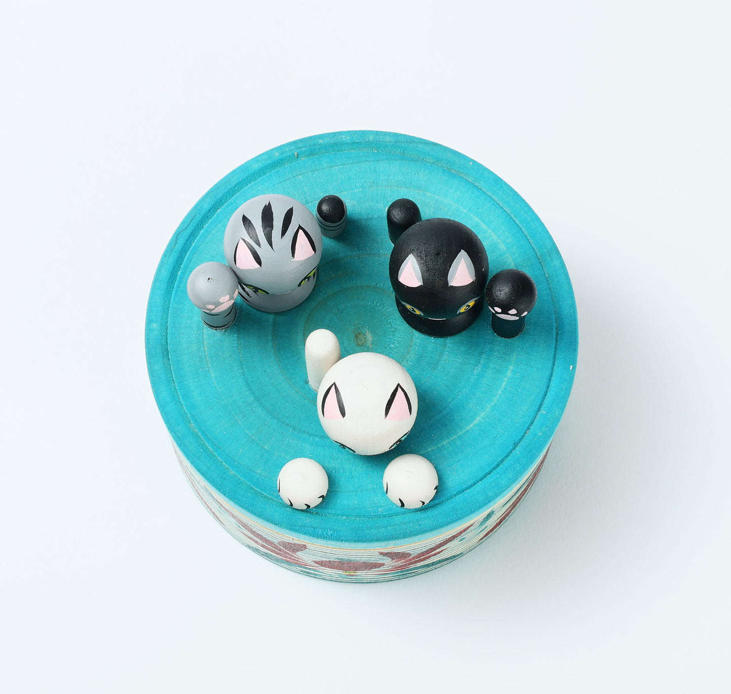 Onsen neko ejiko kokeshi doll-2 温泉猫えじこ |  HIRAGA, Teruyuki 平賀輝幸工人 | 9cm in height