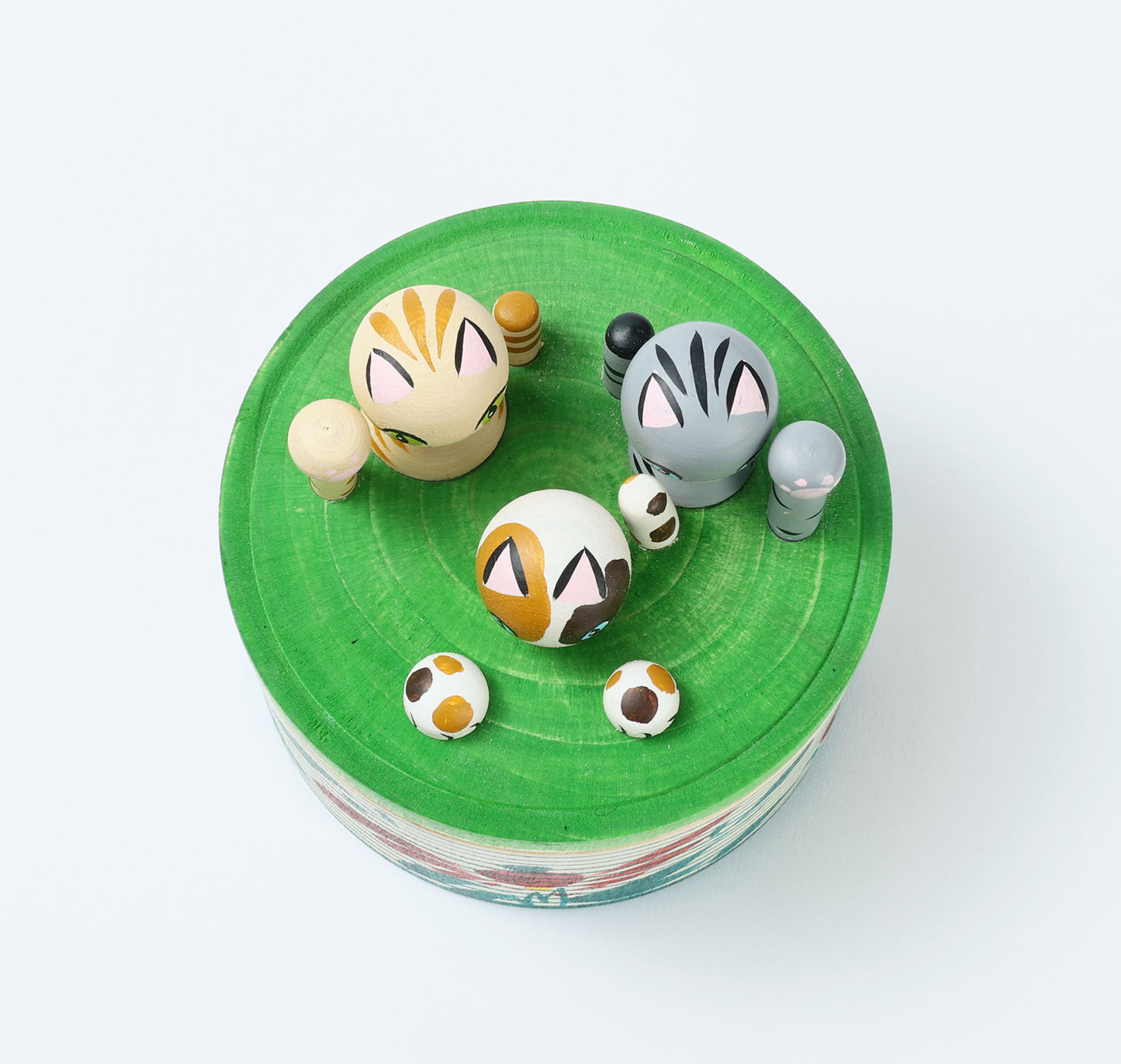 Onsen neko ejiko kokeshi doll-3 温泉猫えじこ |  HIRAGA, Teruyuki 平賀輝幸工人 | 9.5cm in height