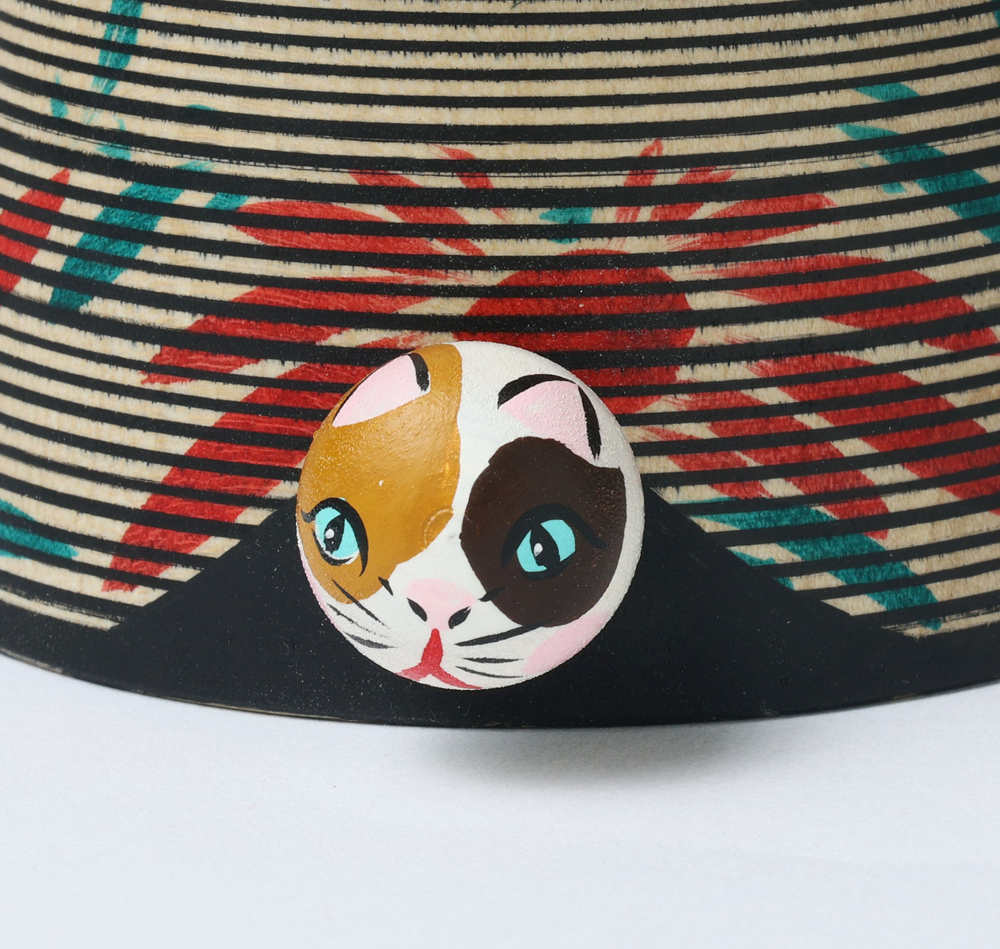 Kotatsu neko ejiko kokeshi doll-3 こたつ猫えじこ |  HIRAGA, Teruyuki 平賀輝幸工人 | 9cm in height