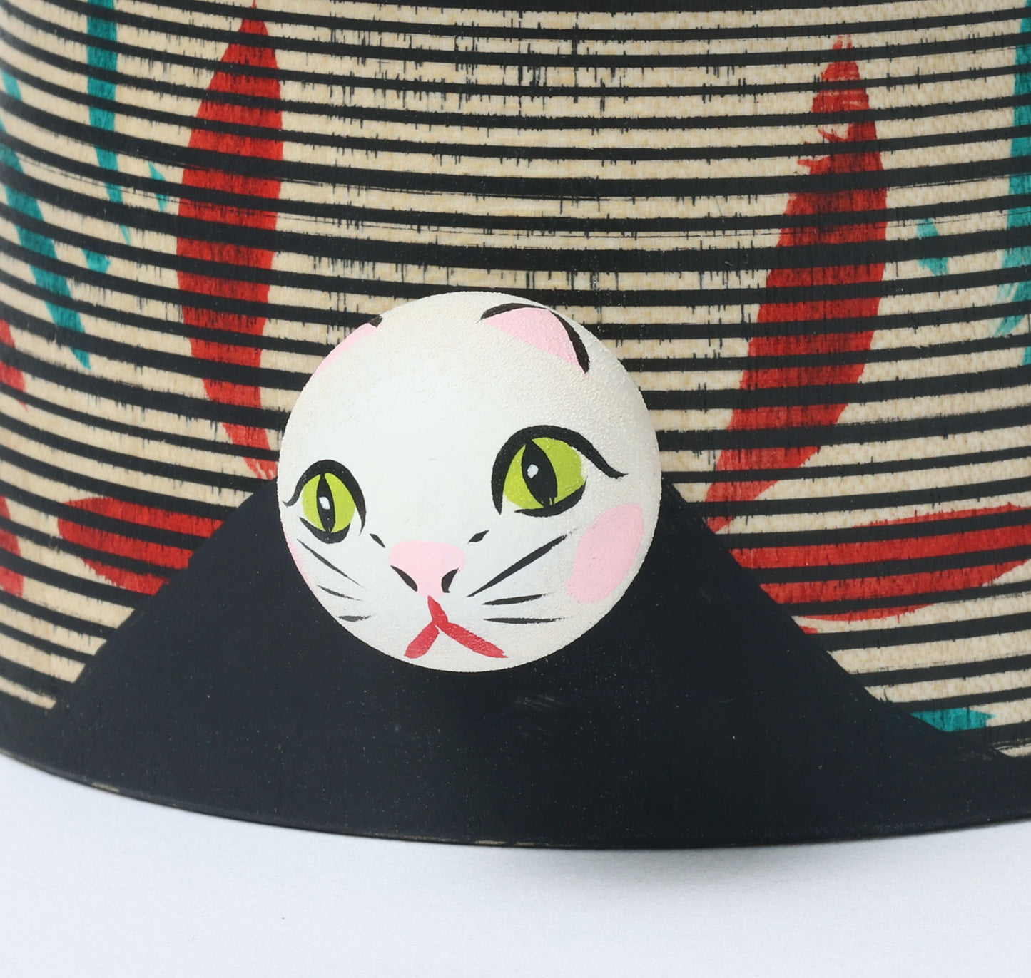 Kotatsu neko ejiko kokeshi doll-3 こたつ猫えじこ |  HIRAGA, Teruyuki 平賀輝幸工人 | 9cm in height