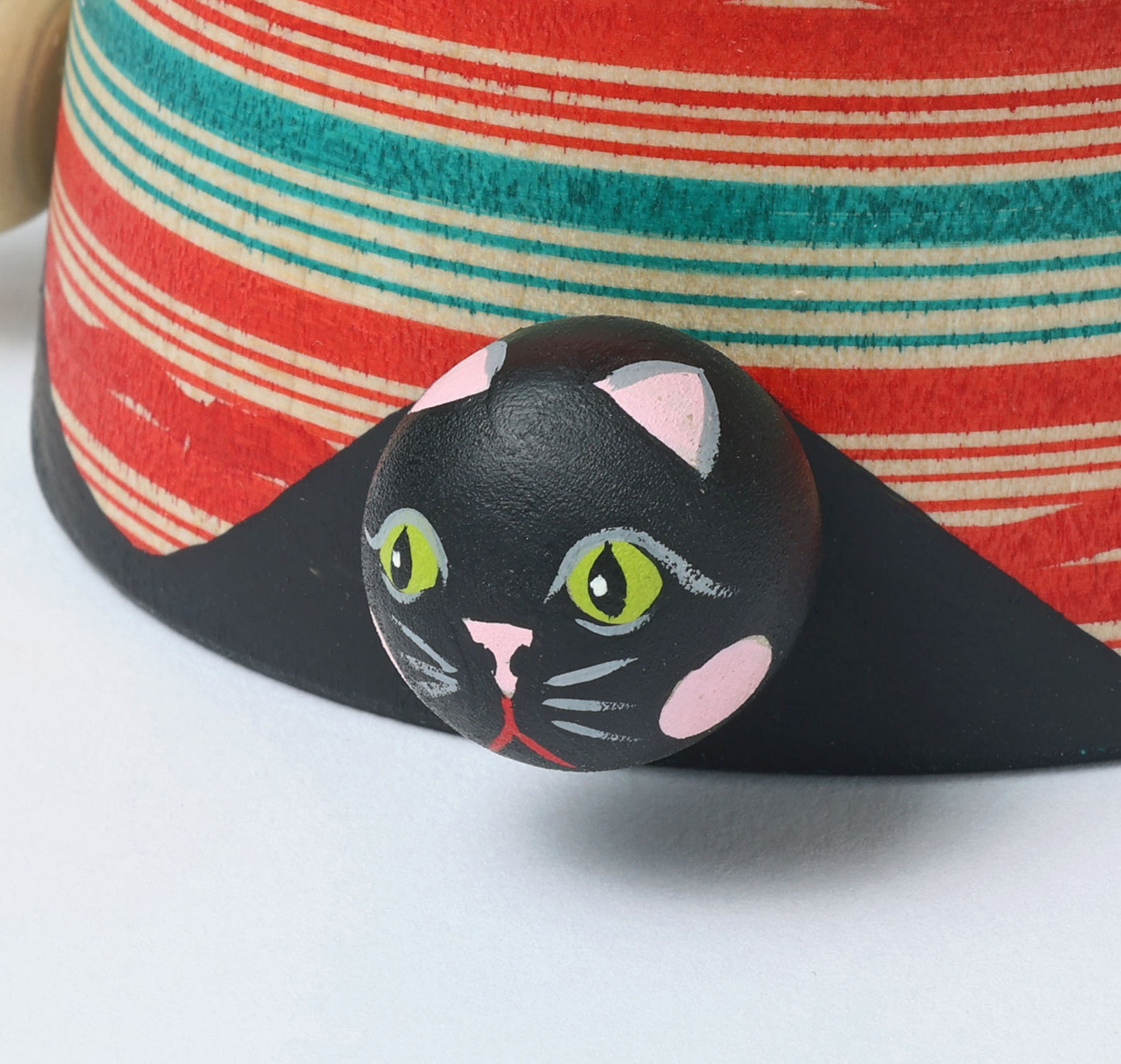 Kotatsu neko ejiko kokeshi doll-1 こたつ猫えじこ |  HIRAGA, Teruyuki 平賀輝幸工人 | 9cm in height