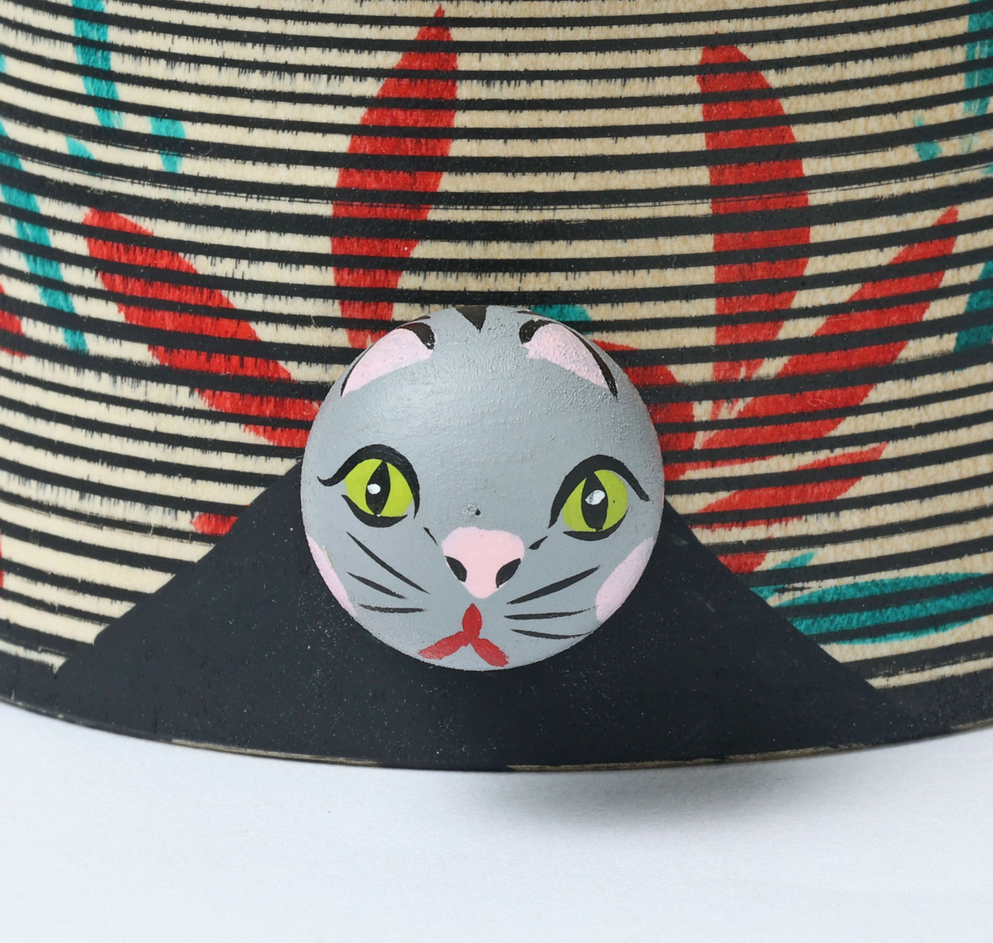 Kotatsu neko ejiko kokeshi doll-3 こたつ猫えじこ |  HIRAGA, Teruyuki 平賀輝幸工人 | 9cm in height