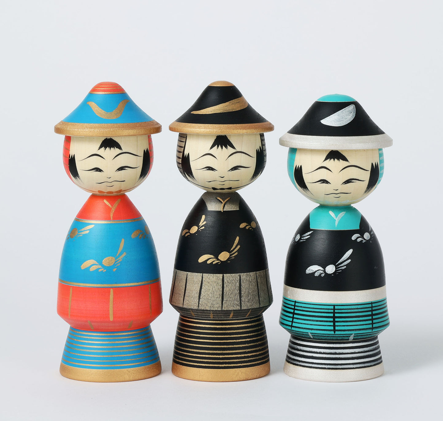 【武者こけし】Samurai kokeshi doll | Teruyuki HIRAGA | Sakunami style | 17cm in height // 作並系 平賀輝幸工人, 高さ17cm